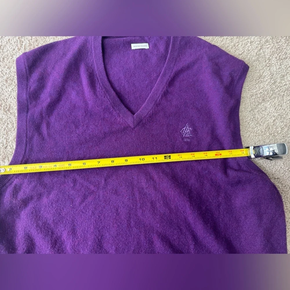 Peter Millar 100% Cashmere Sweater Vest | Atlanta Athletic Club | Purple | XL
